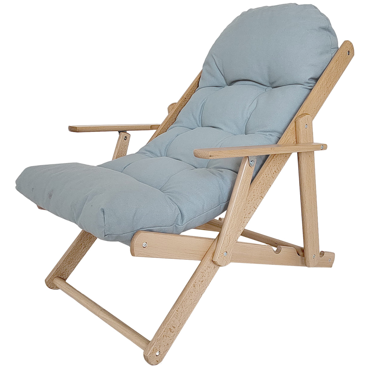 Relaxsessel mit verstellbarer Rückenlehne und Buchenholzrahmen