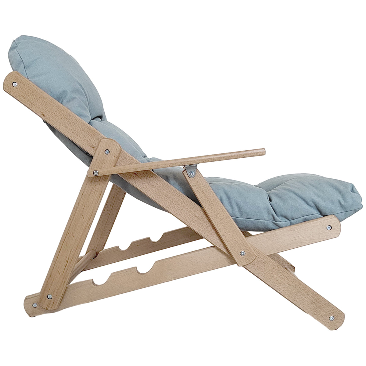 Relaxsessel mit verstellbarer Rückenlehne und Buchenholzrahmen