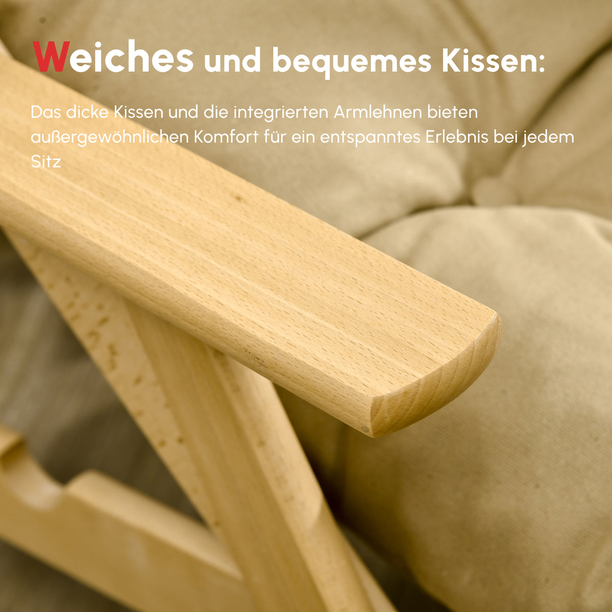 Relaxsessel mit verstellbarer Rückenlehne und Buchenholzrahmen