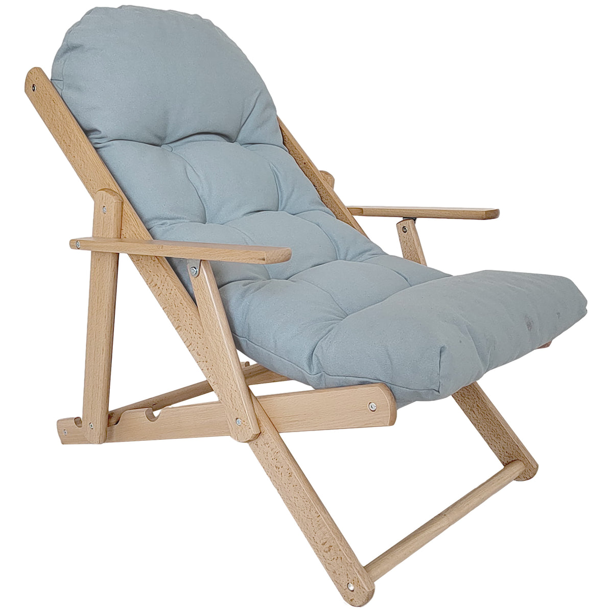 Relaxsessel mit verstellbarer Rückenlehne und Buchenholzrahmen