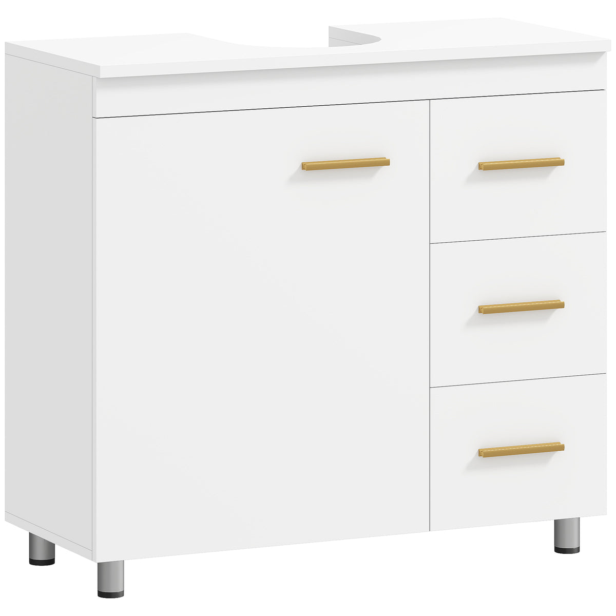 Waschbeckenunterschrank mit 3 Schubladen und Soft-Close