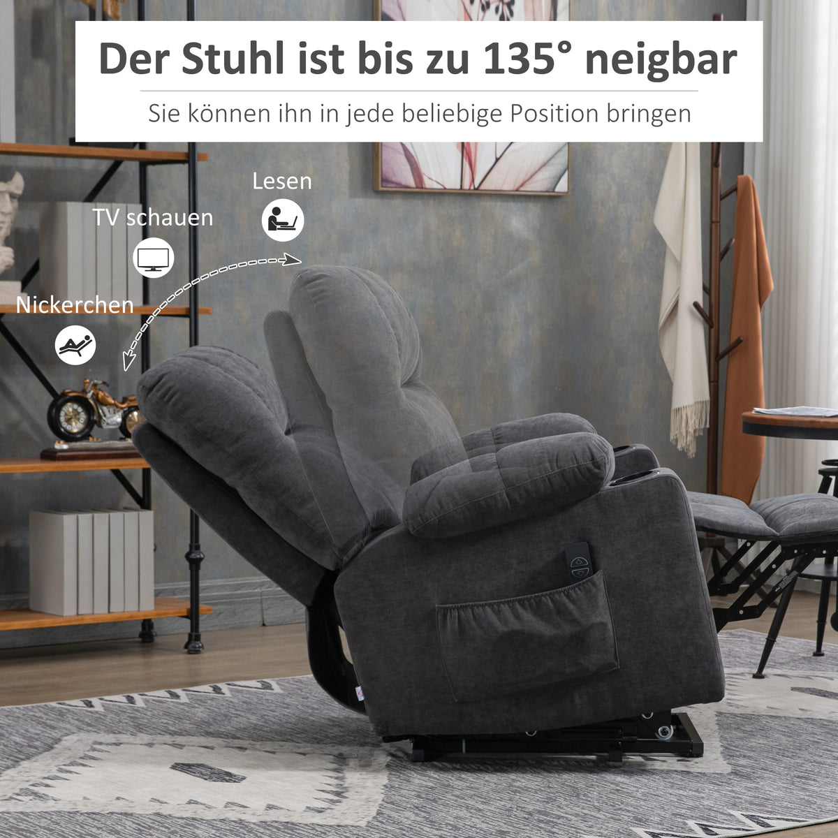 Elektrischer Aufstehsessel mit Massagefunktion