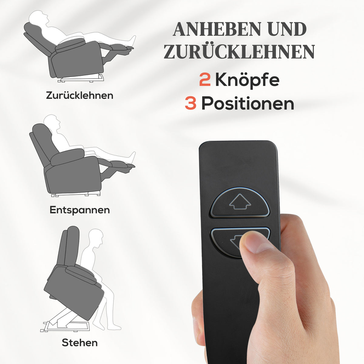 Elektrischer Aufstehsessel mit Massagefunktion