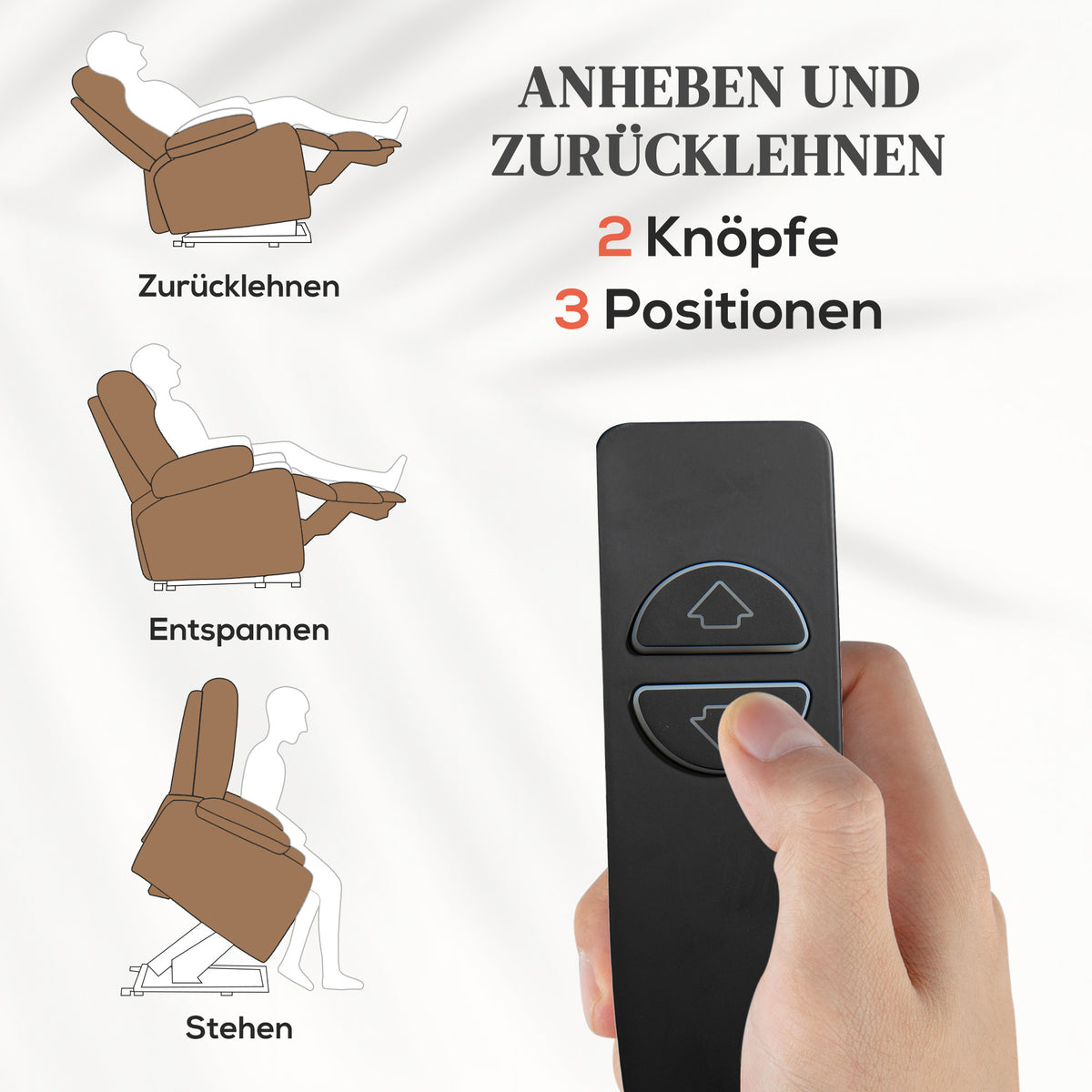 Elektrischer Aufstehsessel mit Massagefunktion