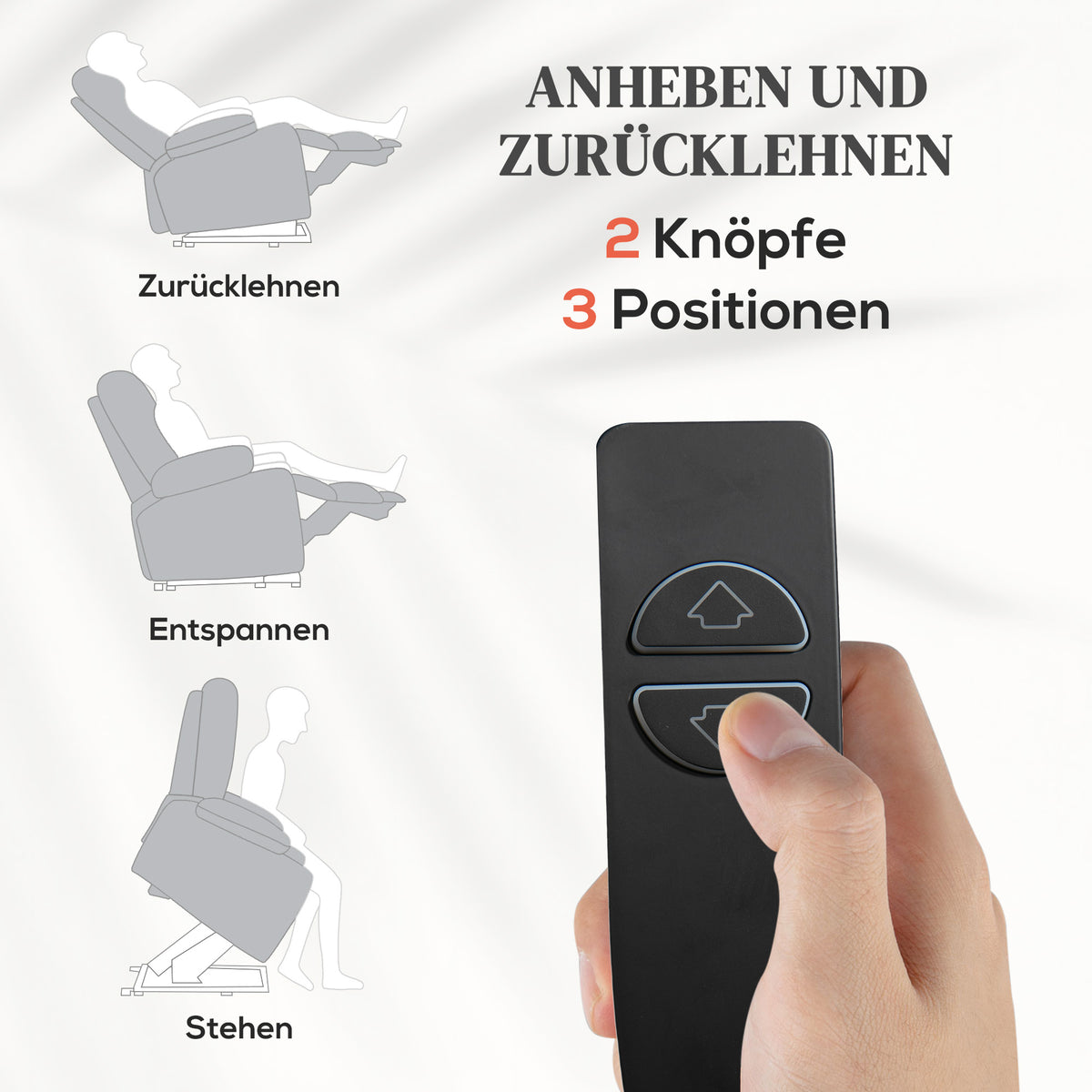 Elektrischer Aufstehsessel mit Massagefunktion