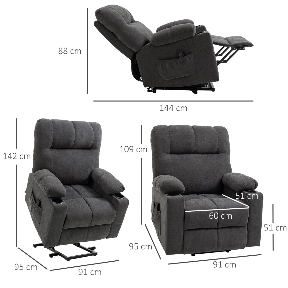 Elektrischer Aufstehsessel mit Massagefunktion