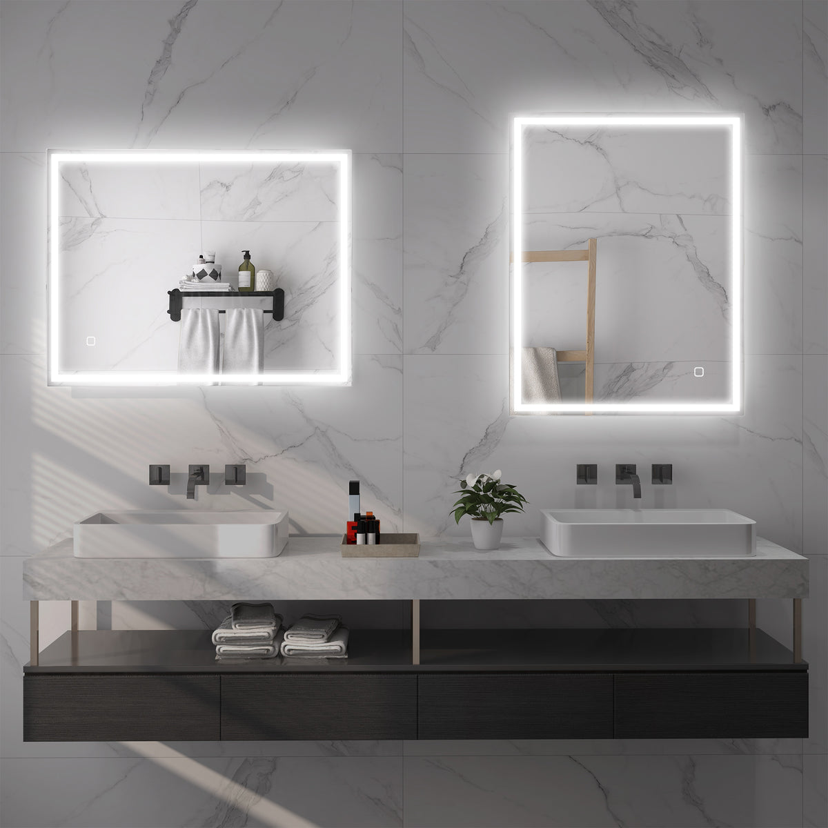 LED-Badezimmerspiegel mit Touch-Steuerung und Antibeschlag