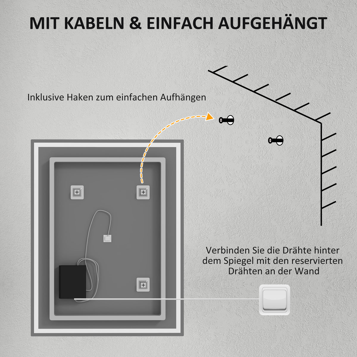 LED-Badezimmerspiegel mit Touch-Steuerung und Antibeschlag
