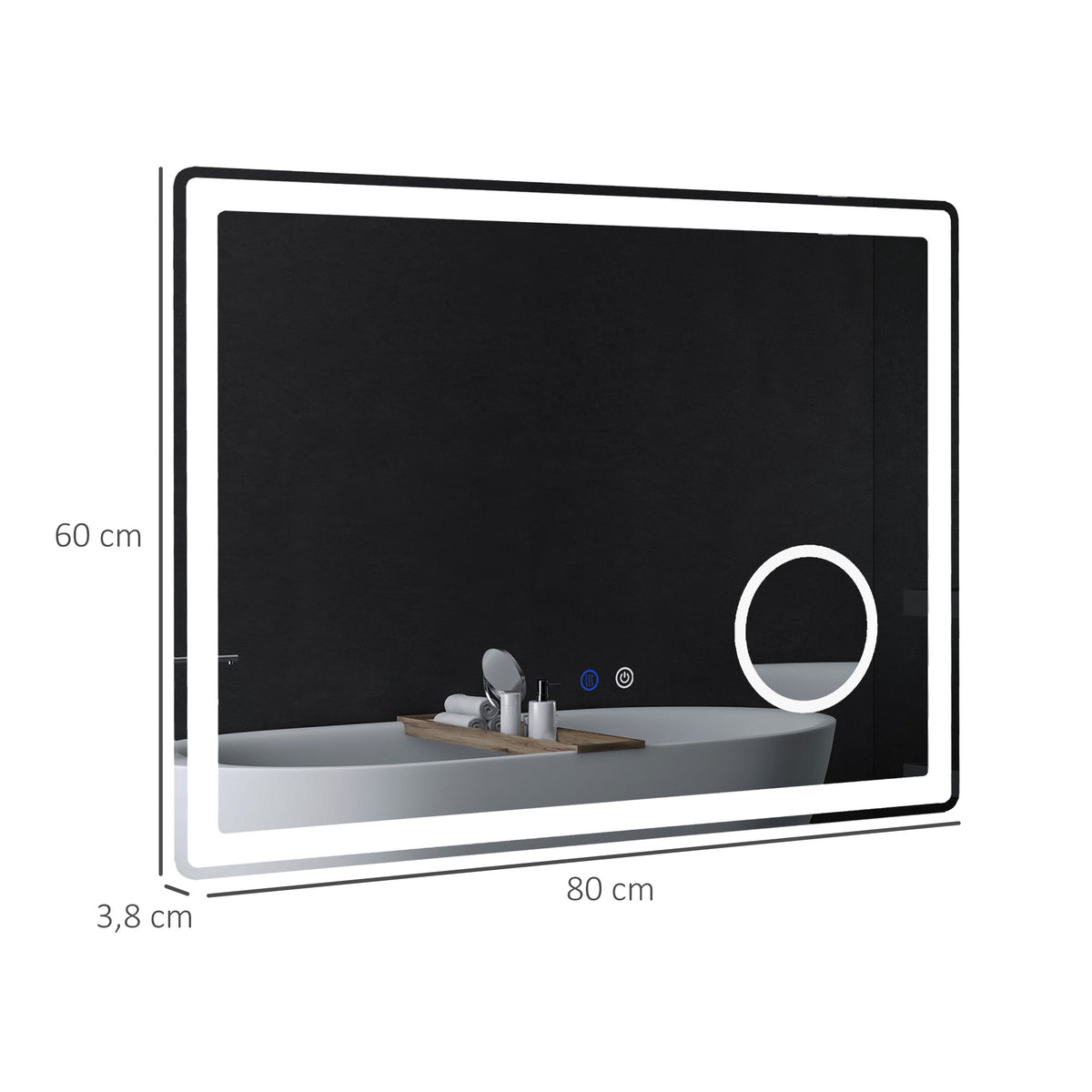LED-Badezimmerspiegel mit Touch-Steuerung und Antibeschlag