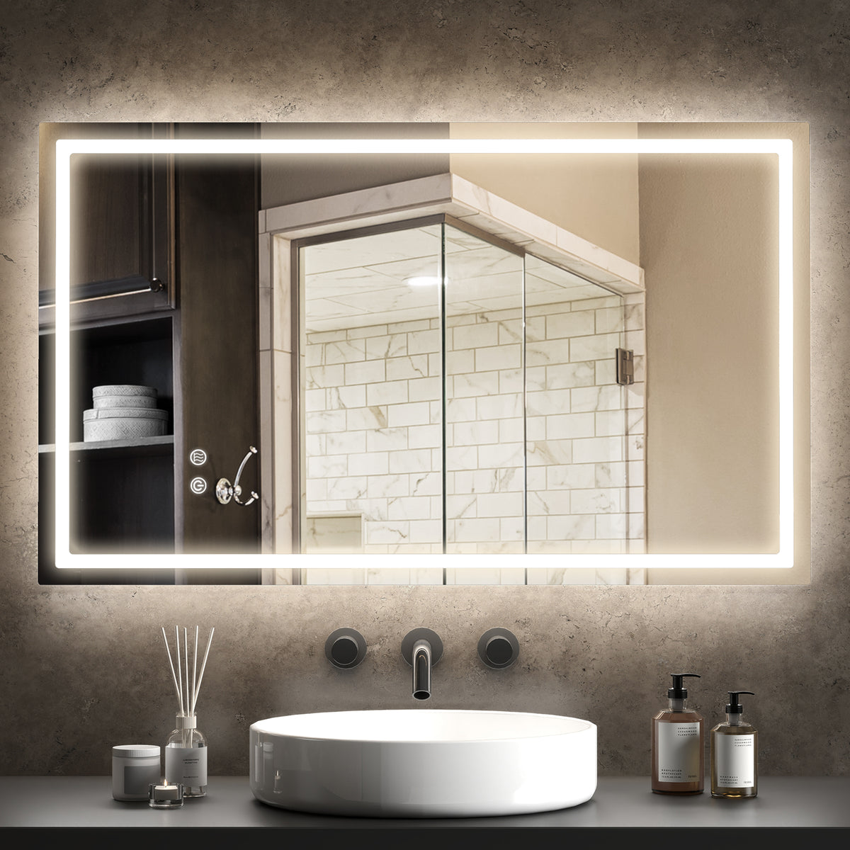 LED-Badezimmerspiegel mit Touch-Steuerung und Antibeschlag