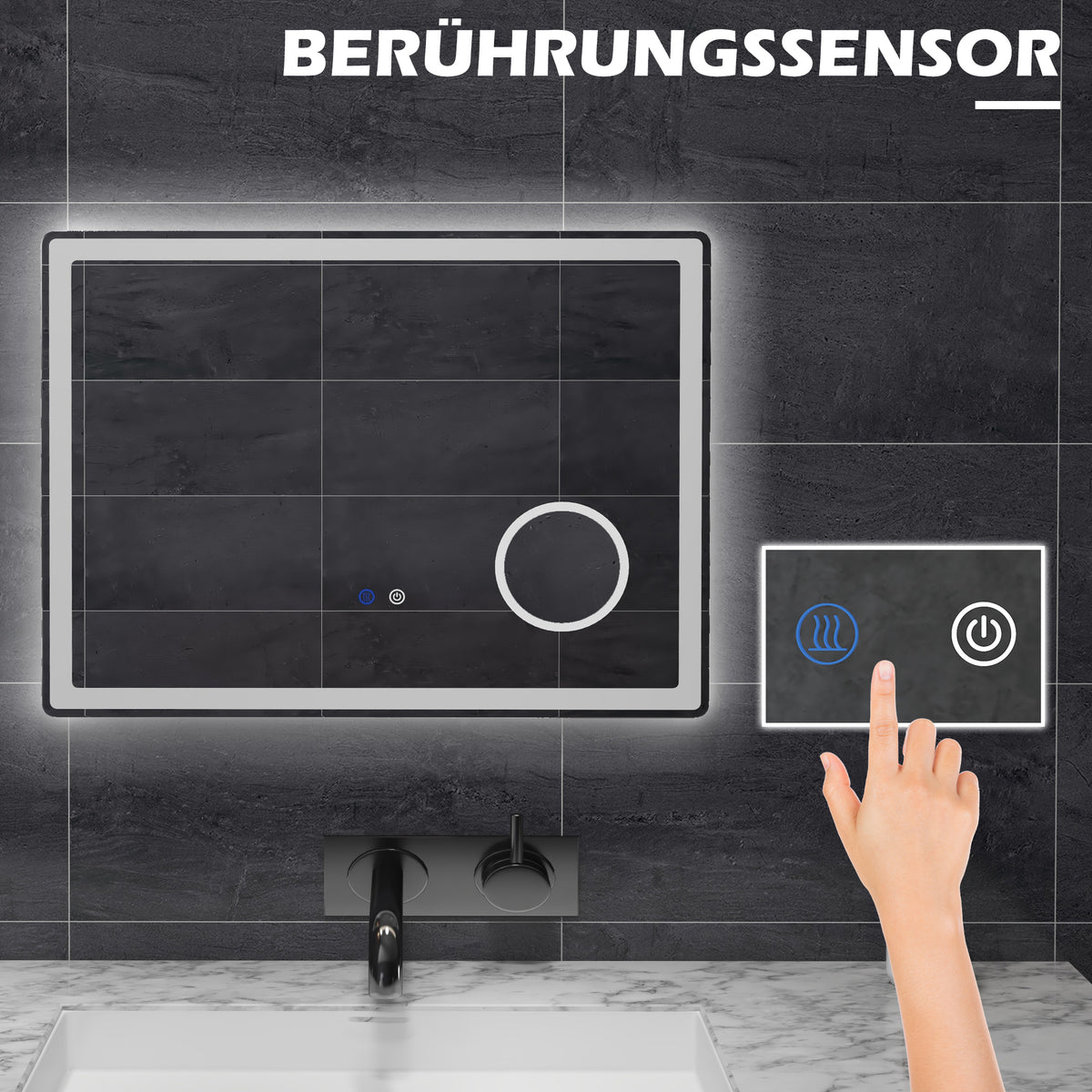 LED-Badezimmerspiegel mit Touch-Steuerung und Antibeschlag