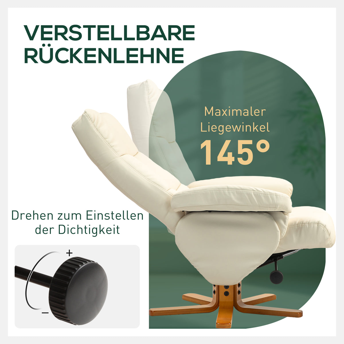 Relaxsessel mit Hocker und verstellbarer Rückenlehne
