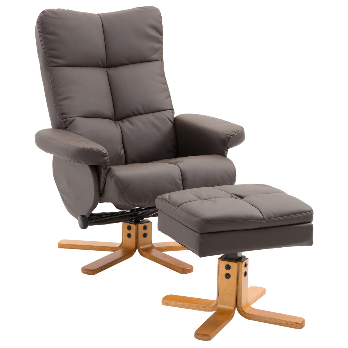 Relaxsessel mit Hocker und verstellbarer Rückenlehne