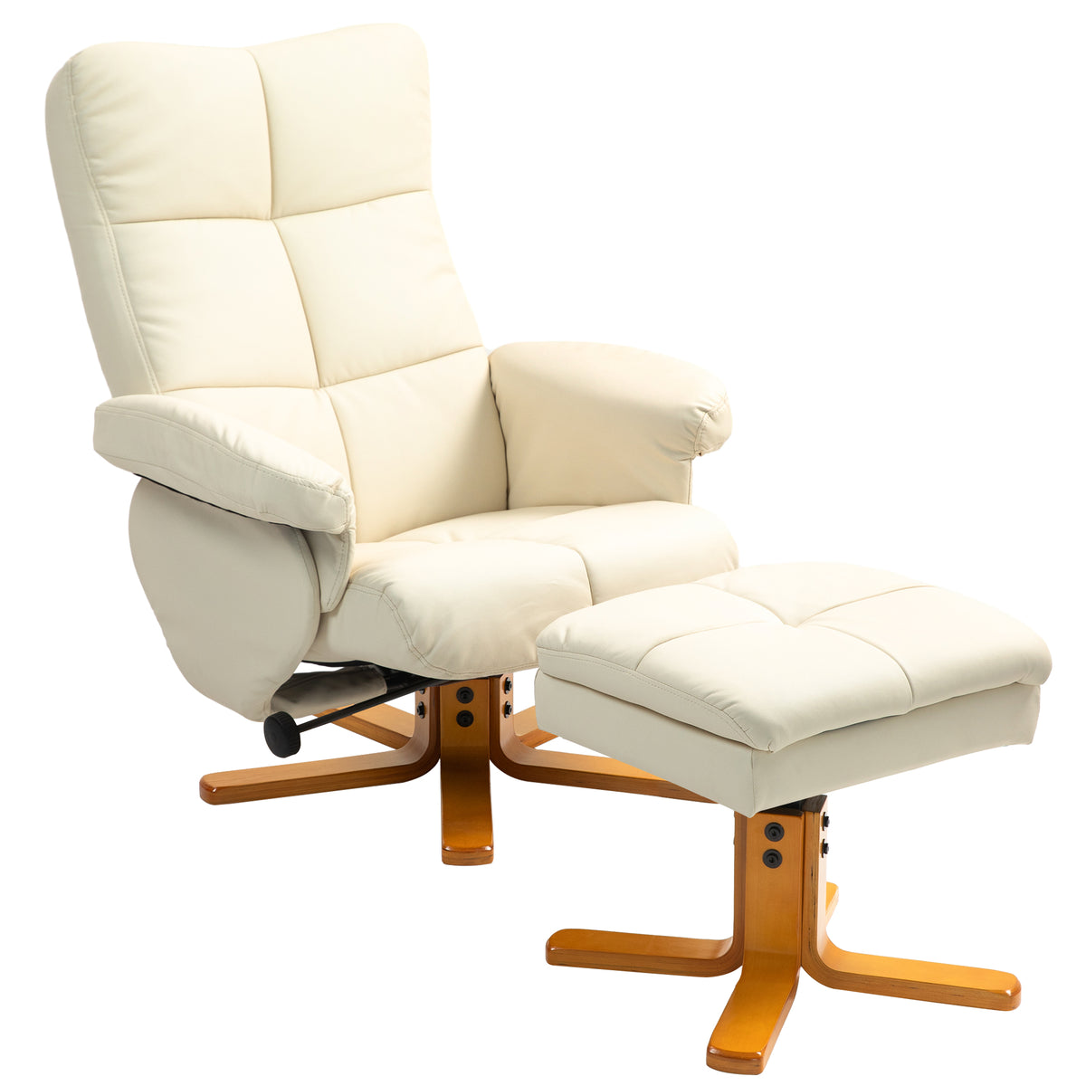 Relaxsessel mit Hocker und verstellbarer Rückenlehne