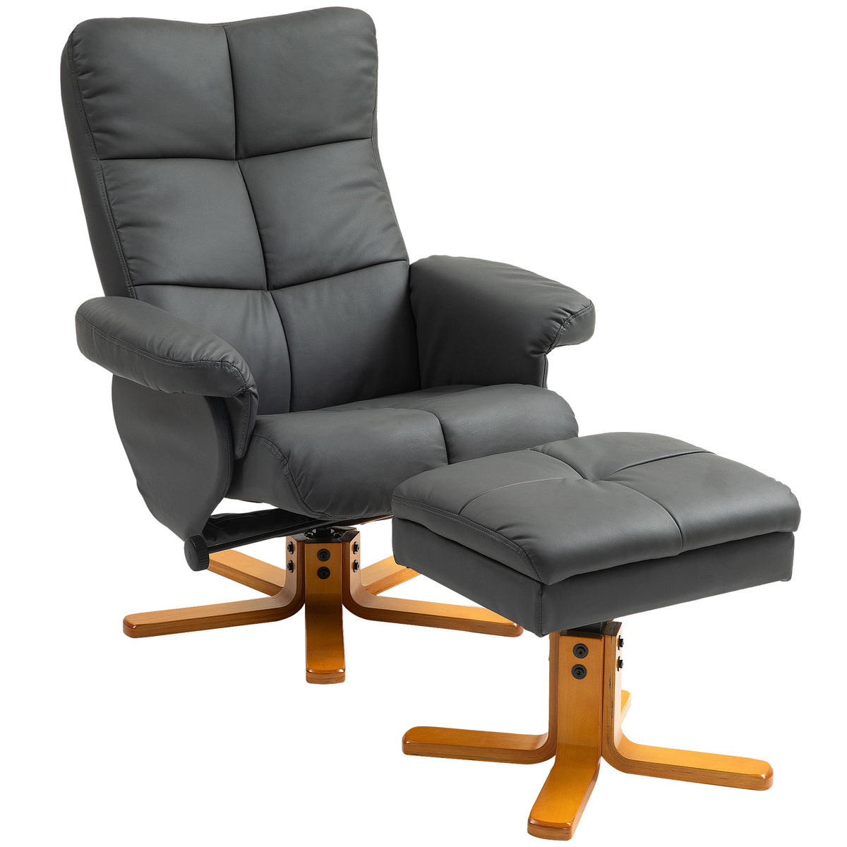 Relaxsessel mit Hocker und verstellbarer Rückenlehne