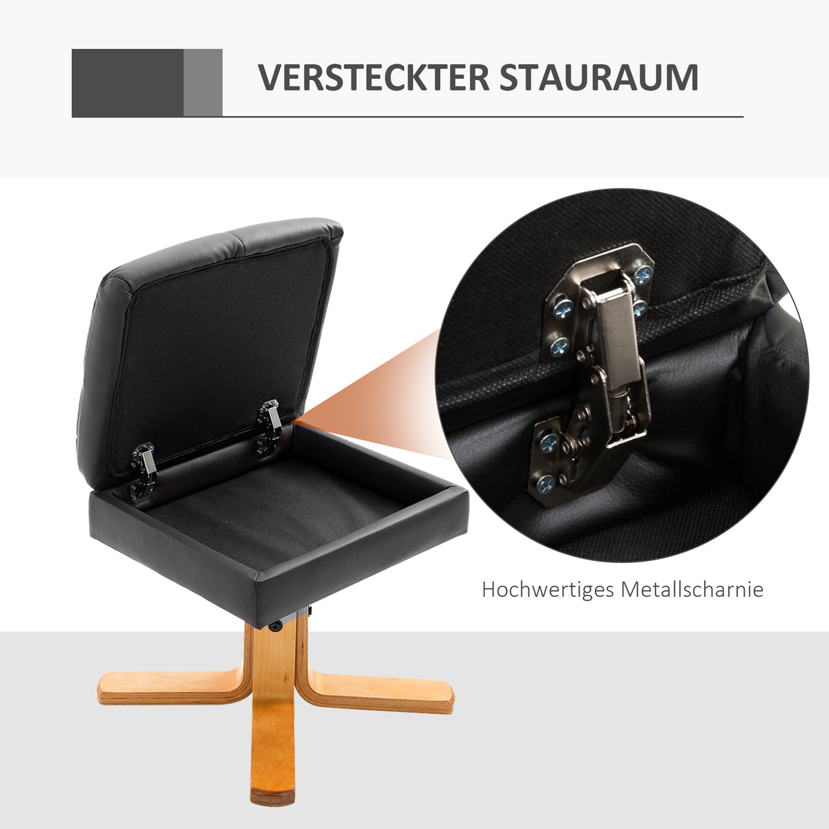 Relaxsessel mit Hocker und verstellbarer Rückenlehne