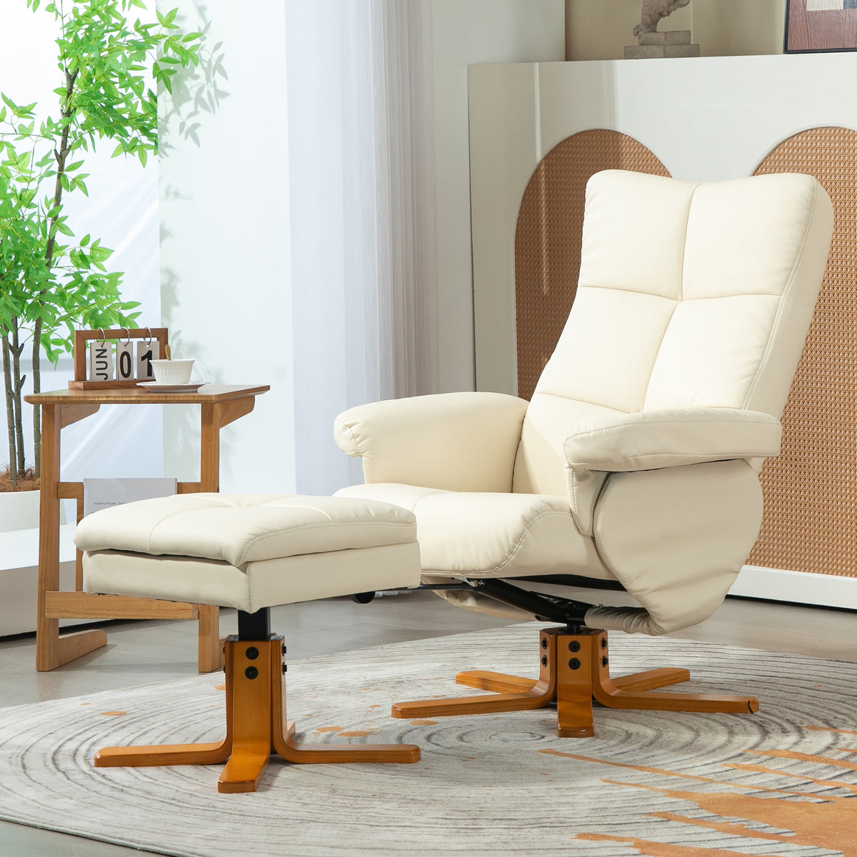 Relaxsessel mit Hocker und verstellbarer Rückenlehne