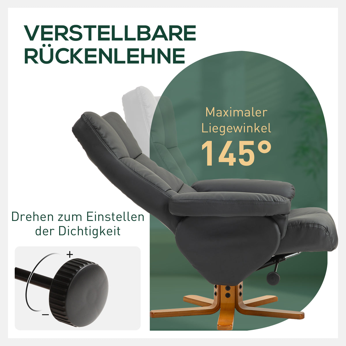 Relaxsessel mit Hocker und verstellbarer Rückenlehne