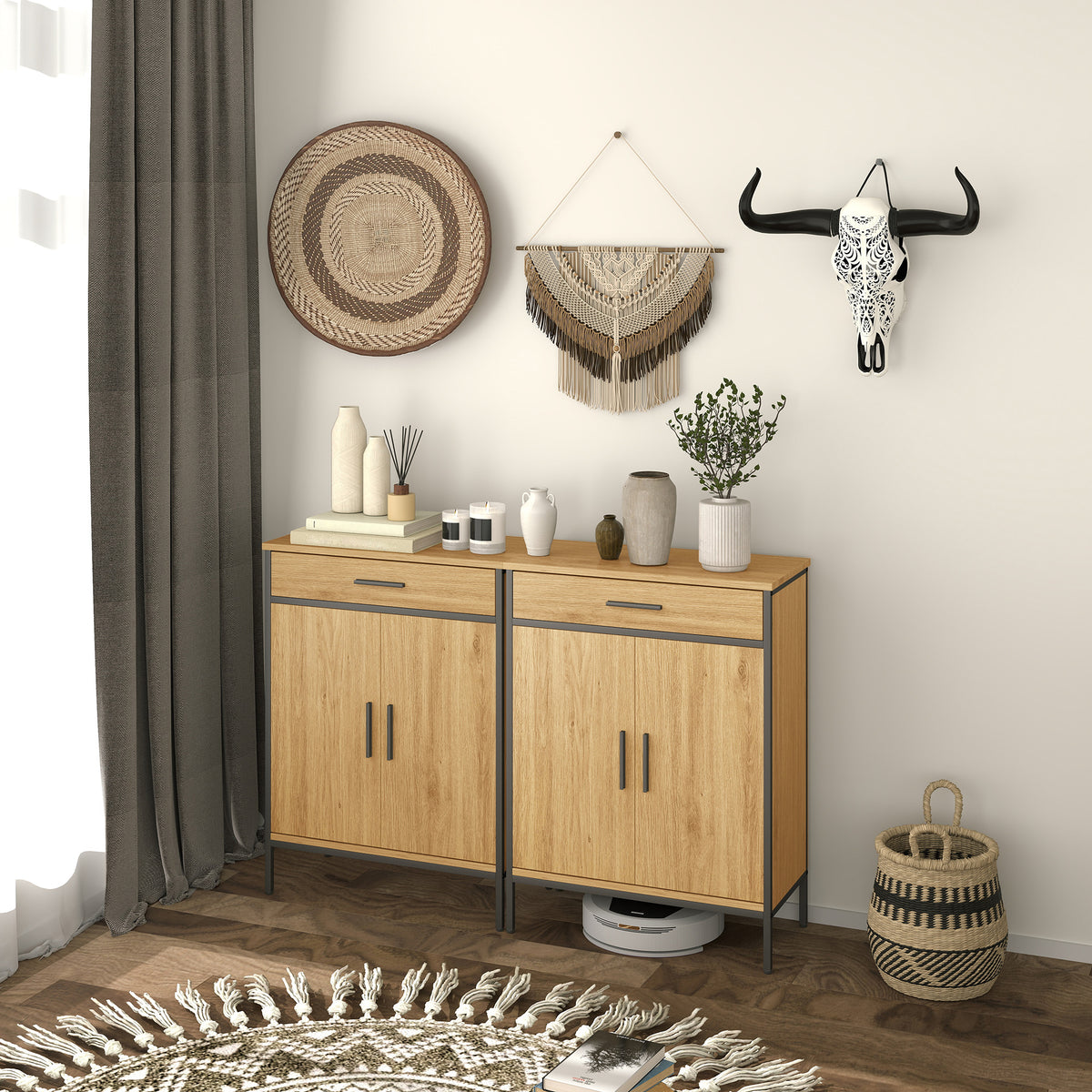 Badezimmerschrank mit Schublade und verstellbarem Regal
