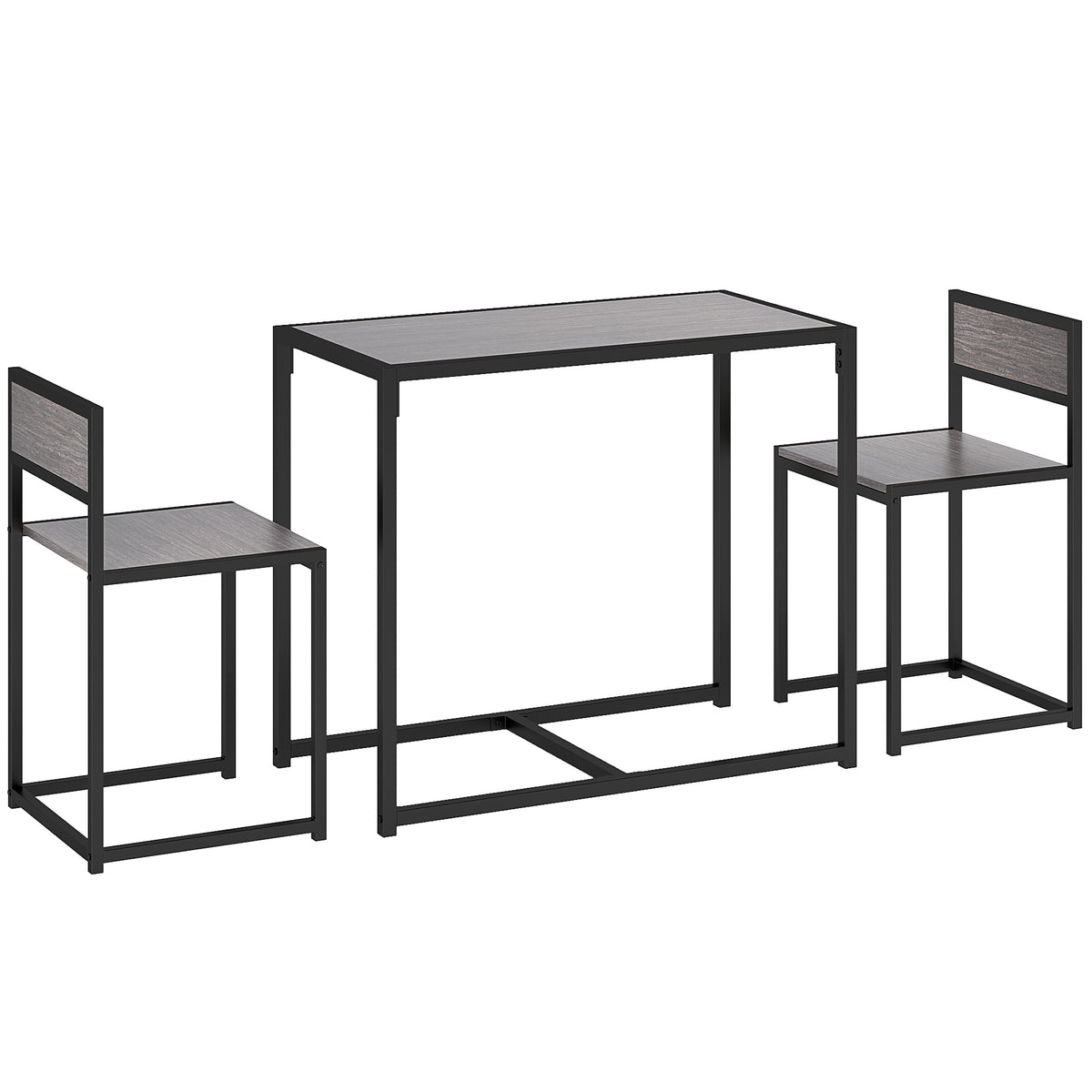 3-teiliges Bartisch-Set mit zwei Stühlen