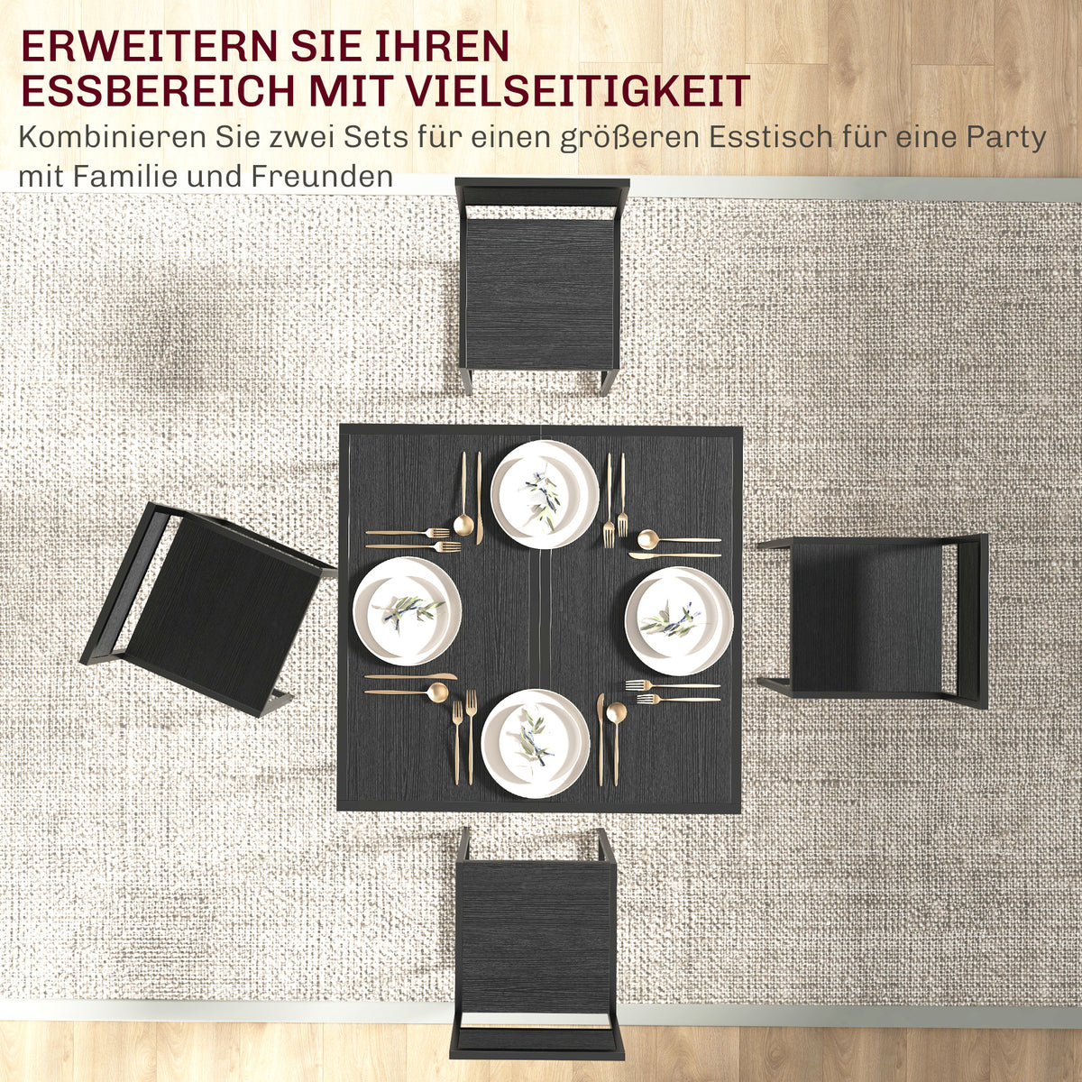 3-teiliges Bartisch-Set mit zwei Stühlen