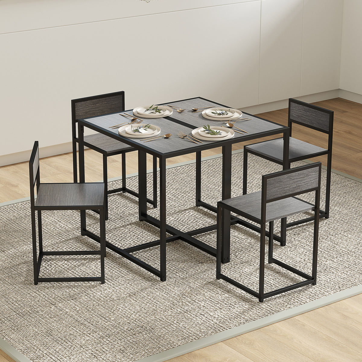 3-teiliges Bartisch-Set mit zwei Stühlen