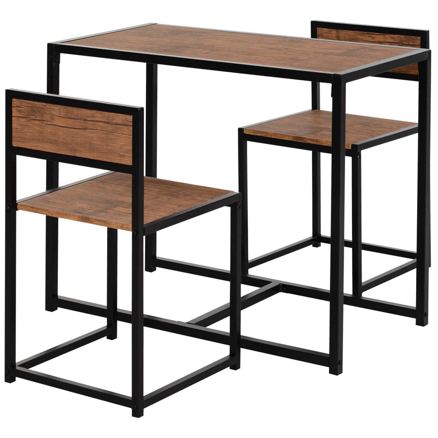 3-teiliges Bartisch-Set mit zwei Stühlen