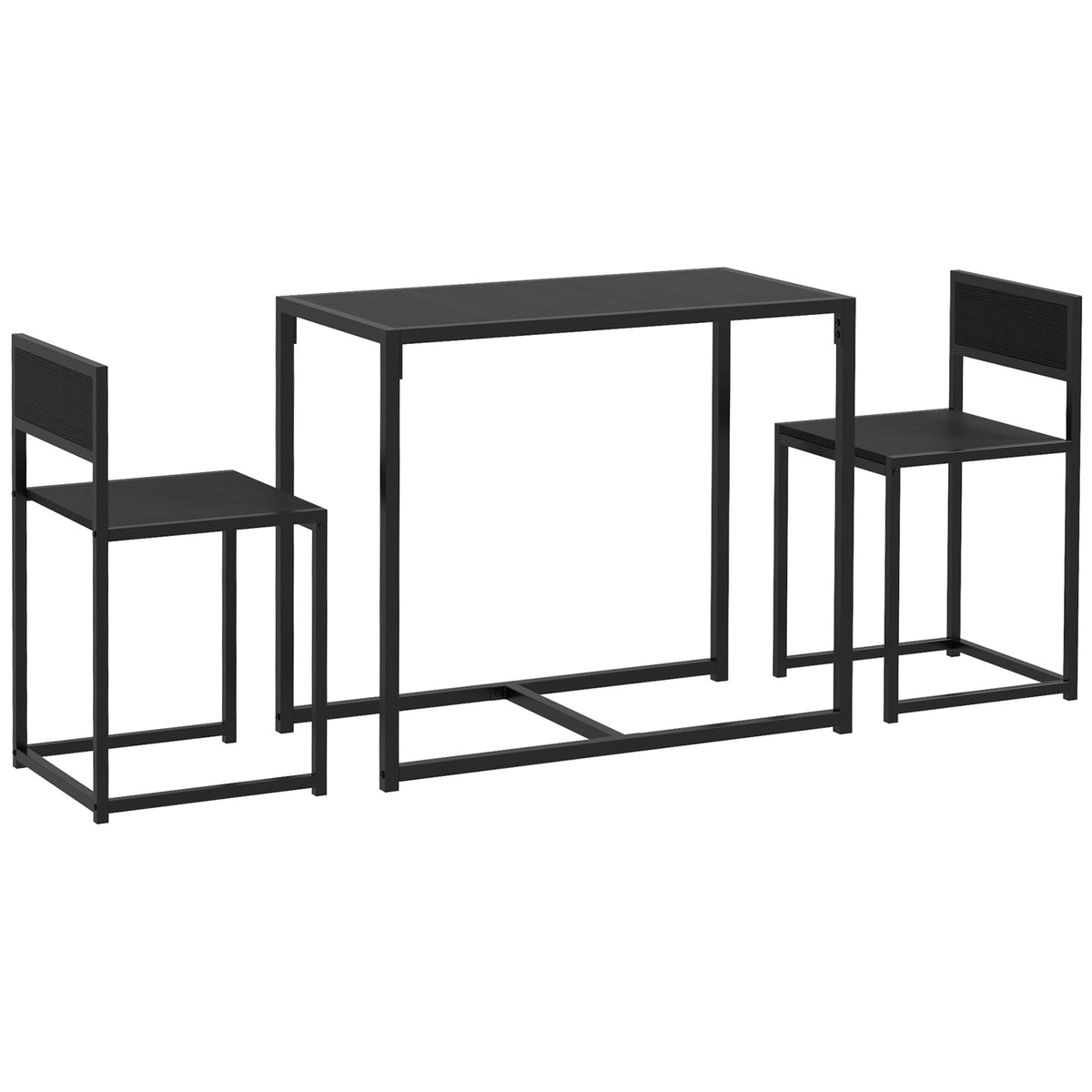 3-teiliges Bartisch-Set mit zwei Stühlen