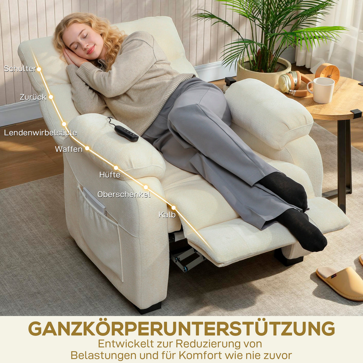 Elektrischer Relaxsessel mit Fußstütze und USB