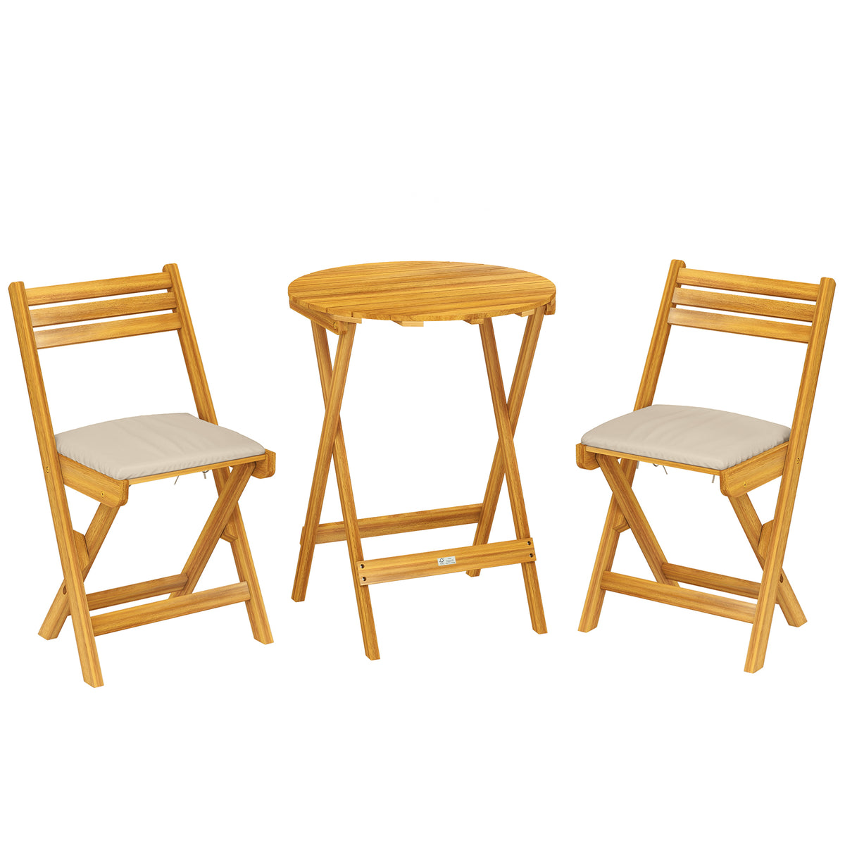 Klappbares Balkonmöbel-Set aus Akazienholz