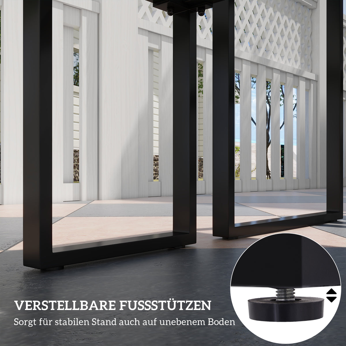 3-teiliges Gartenmöbel-Set mit Tisch und zwei Bänken