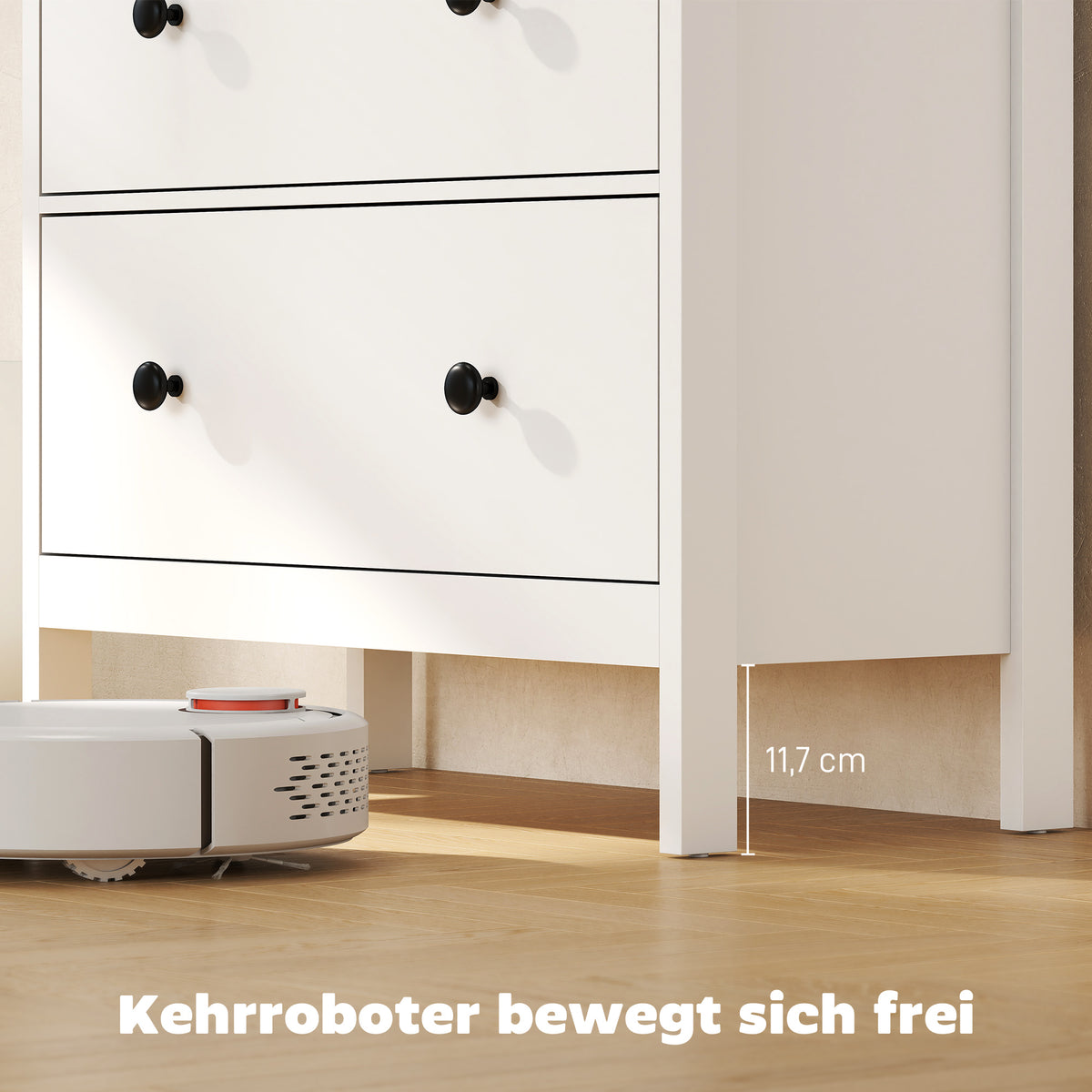 Kommode mit 4 Schubladen und Kugelauszügen