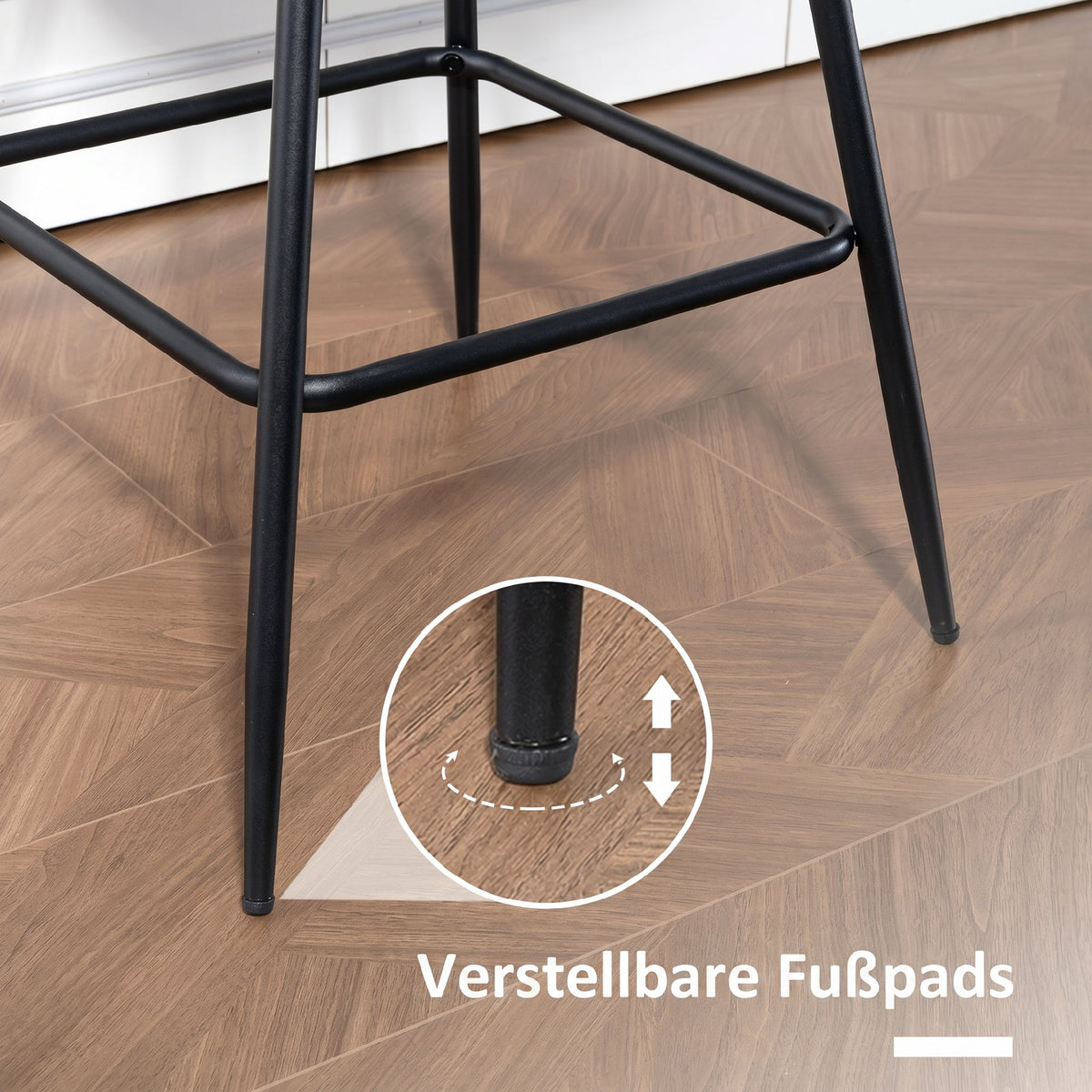 2er-Set Barhocker mit 360°-Drehung und Rückenlehne