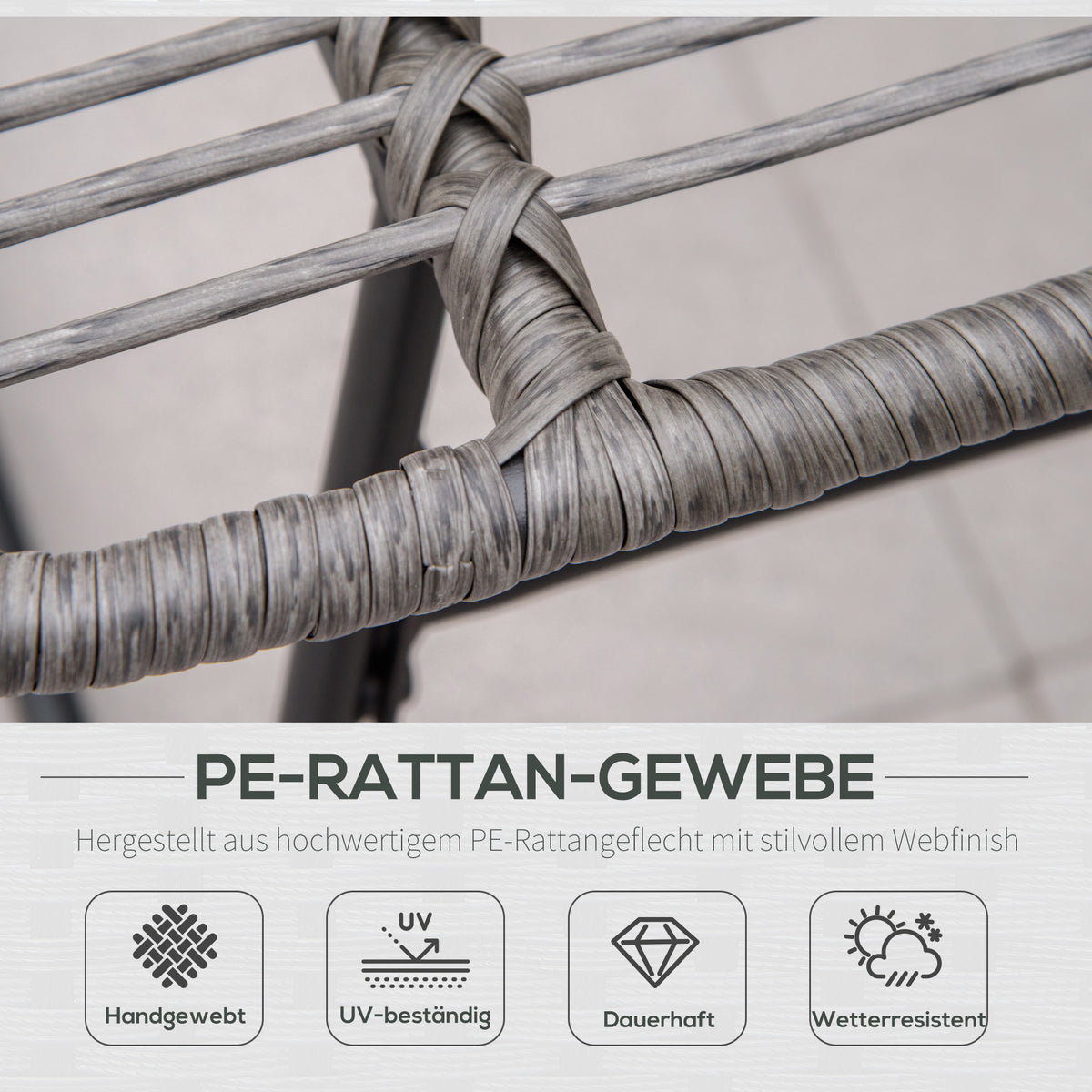 Rattan-Relaxsessel mit Fußhocker und Kissen