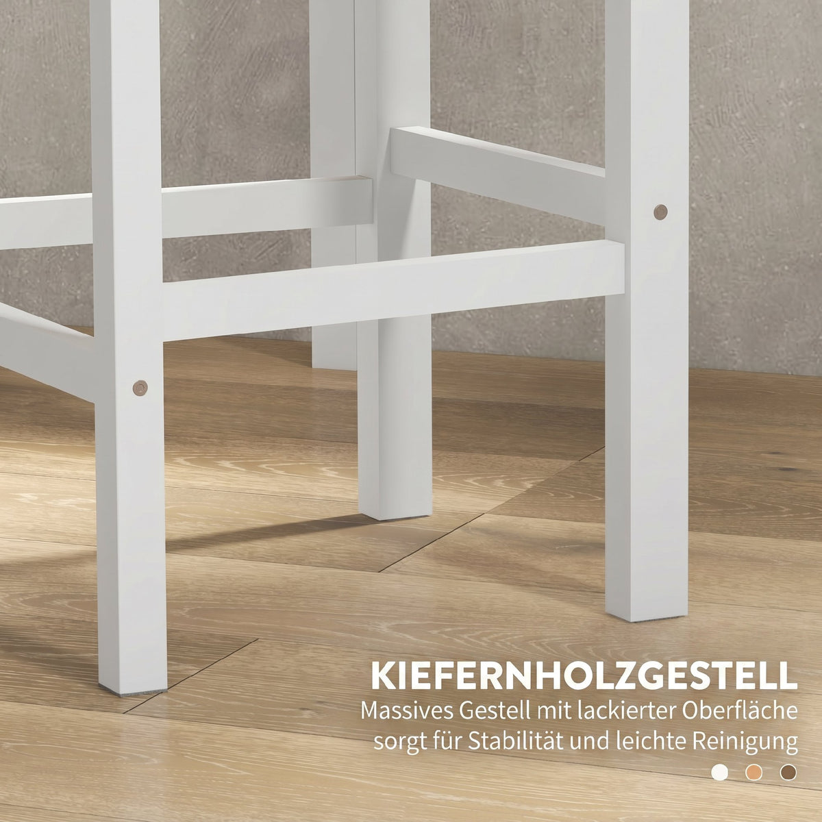 2er-Set Barhocker mit Rückenlehne und Fußstütze