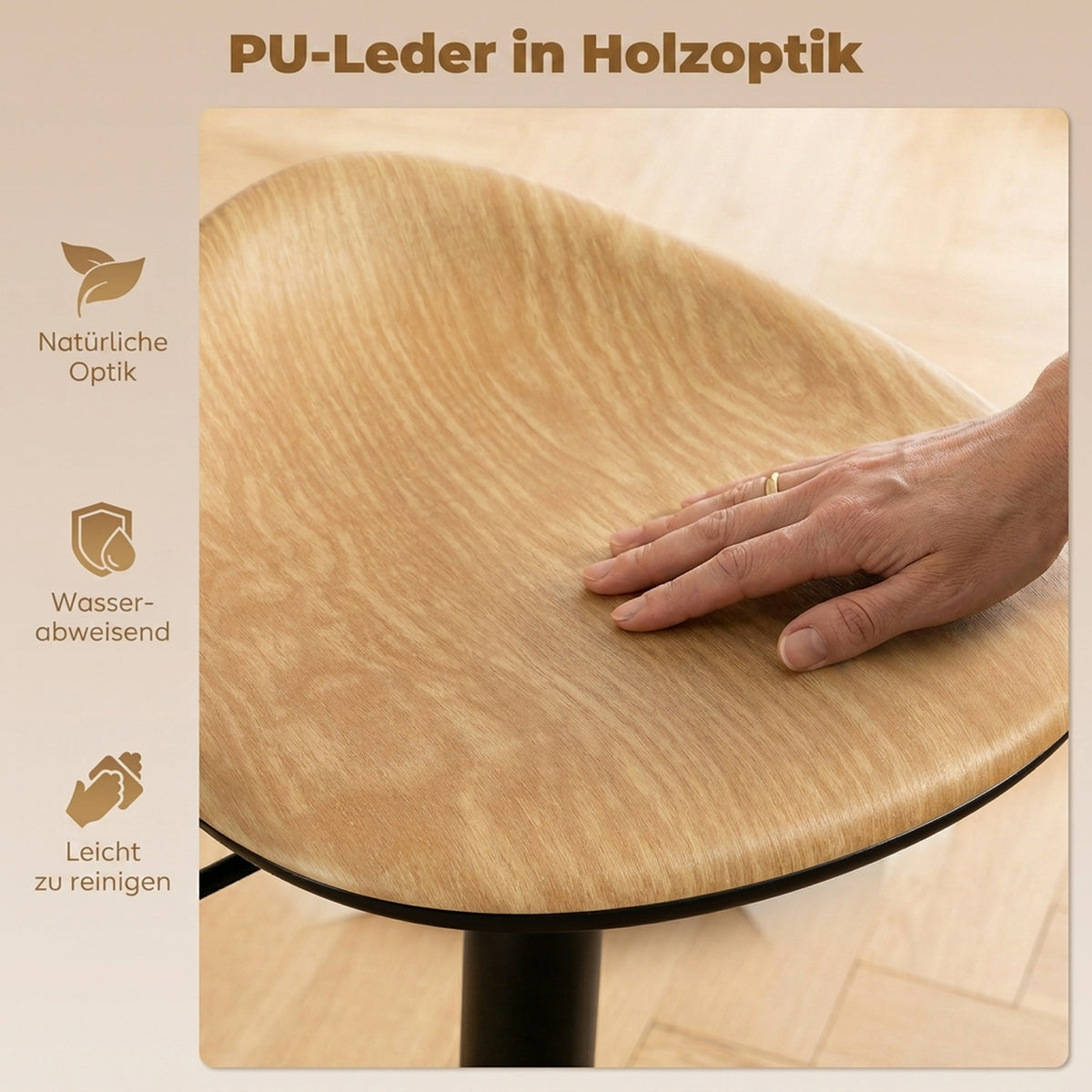 Barhocker 2er-Set, höhenverstellbar und drehbar