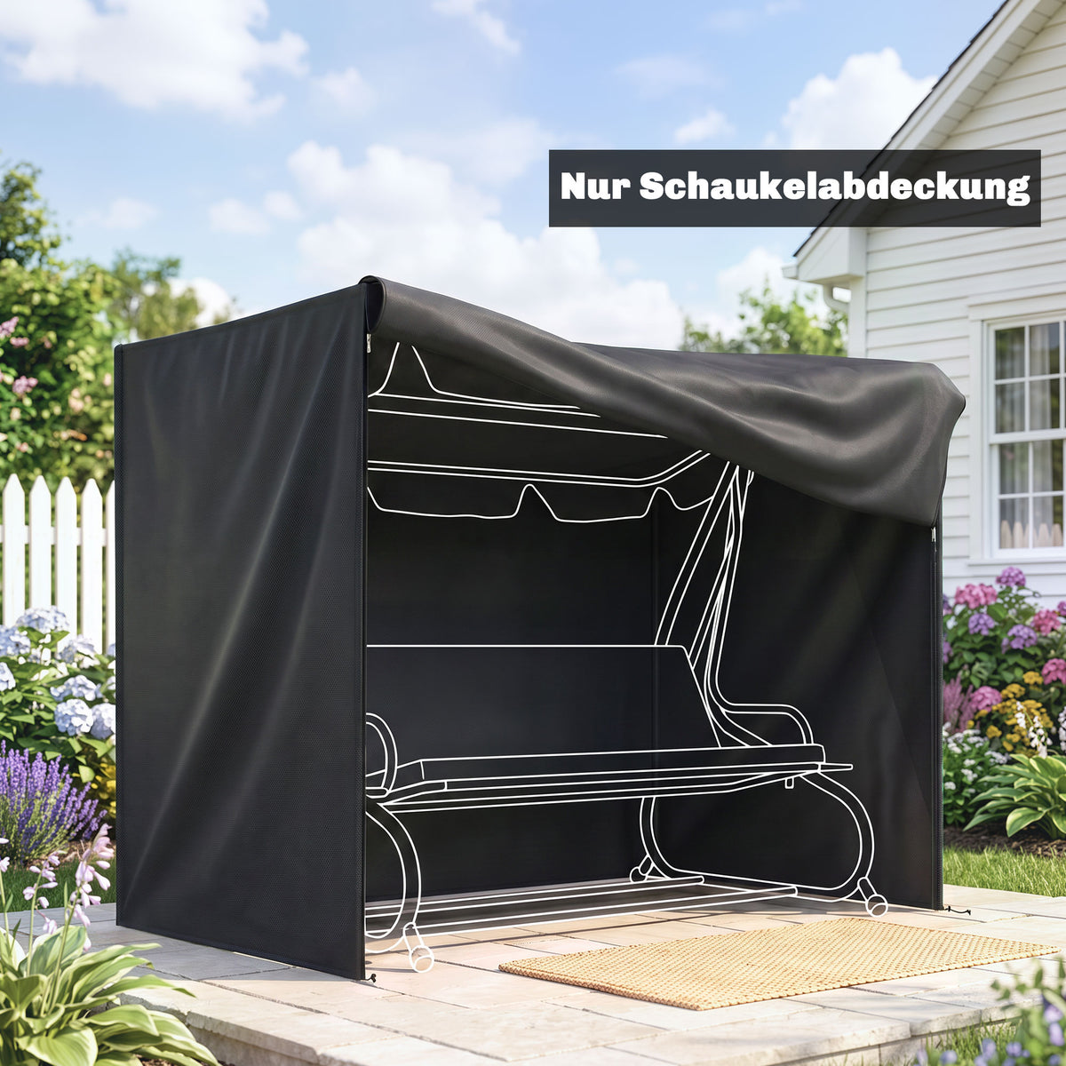 Hollywoodschaukel-Abdeckung aus Polyester mit Reißverschluss