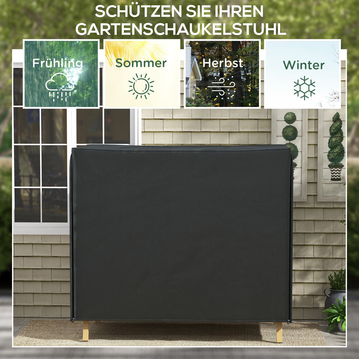 Hollywoodschaukel-Abdeckung aus Polyester mit Reißverschluss