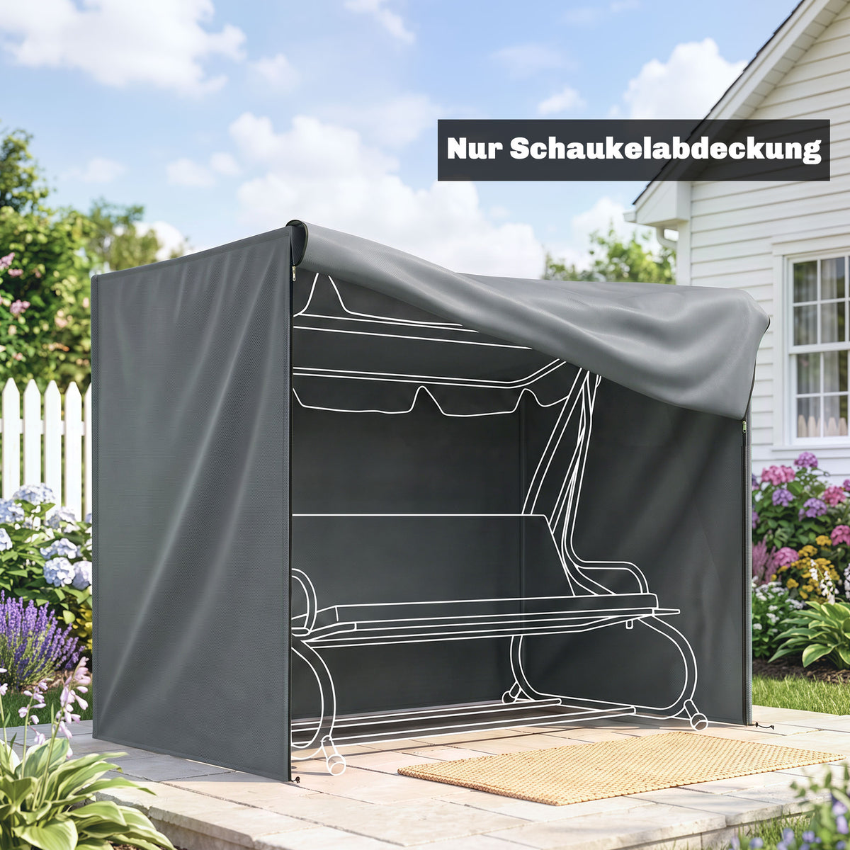 Hollywoodschaukel-Abdeckung aus Polyester mit Reißverschluss