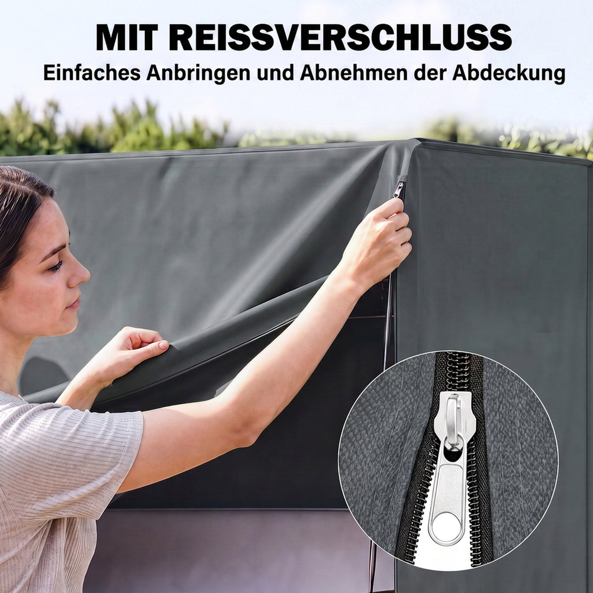 Hollywoodschaukel-Abdeckung aus Polyester mit Reißverschluss