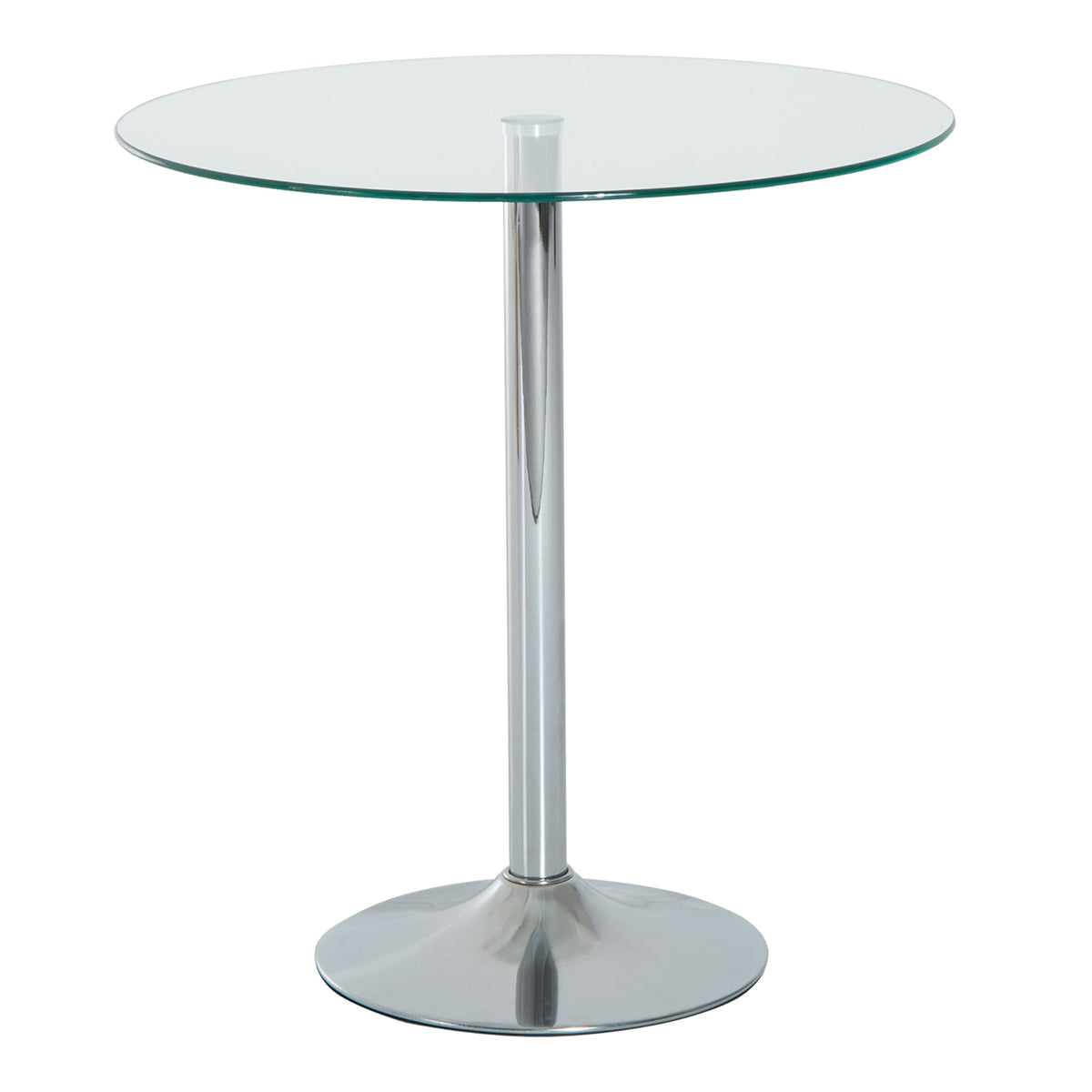 Runder Esstisch mit 8-mm-Glasplatte und Metallgestell