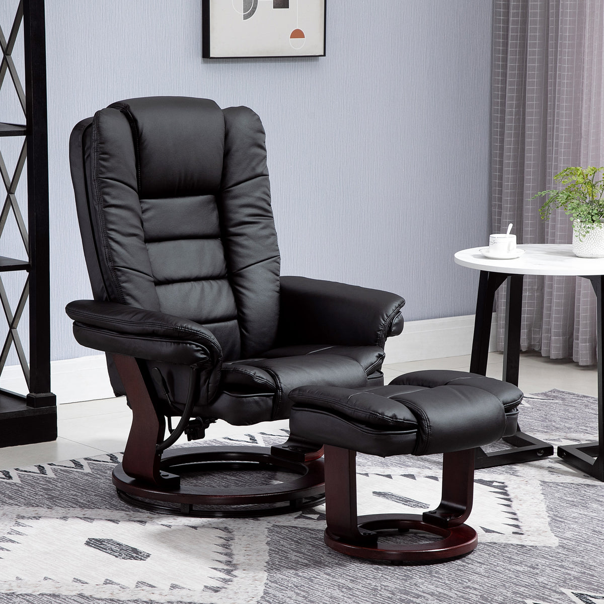 Relaxsessel mit Hocker, drehbar und verstellbar