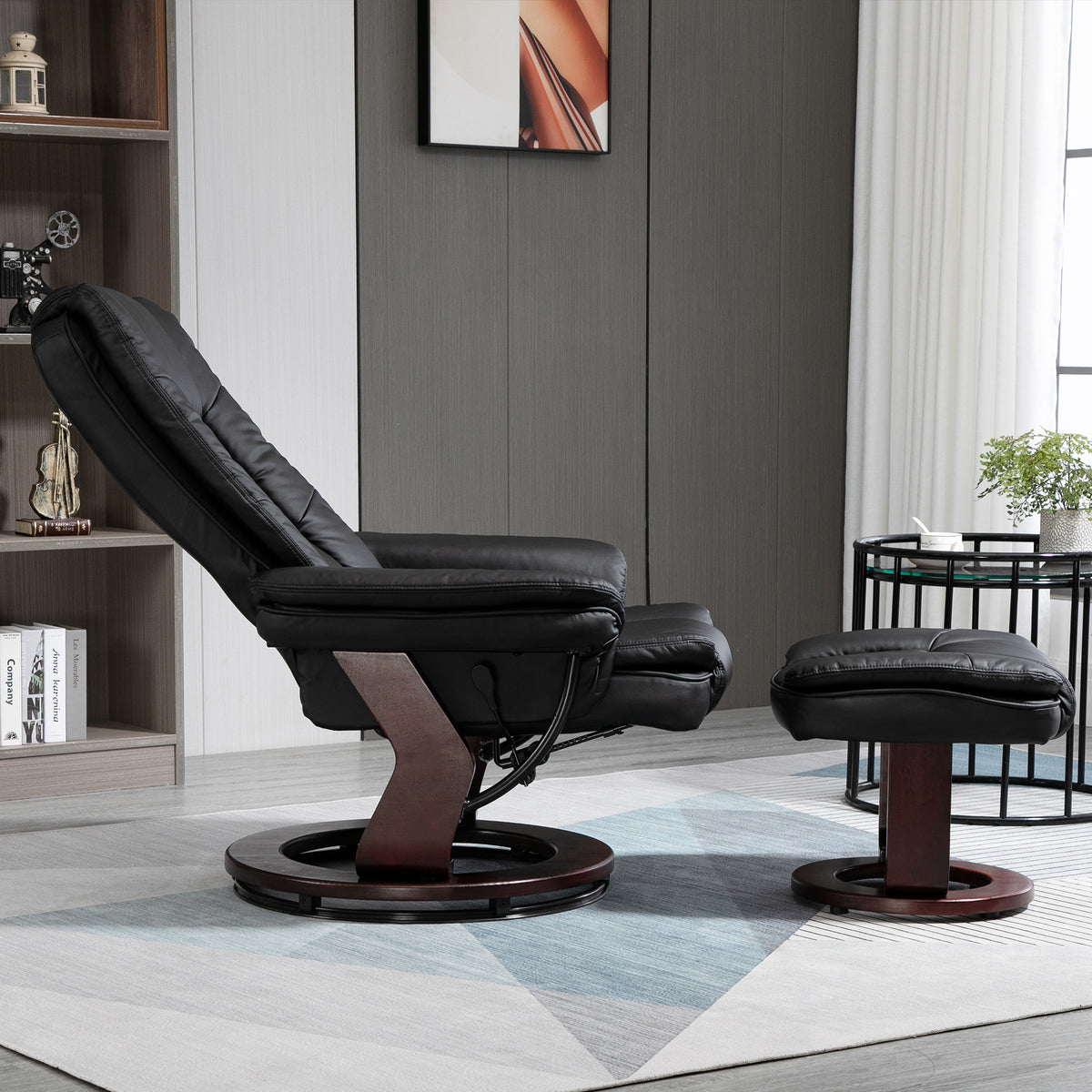Relaxsessel mit Hocker, drehbar und verstellbar