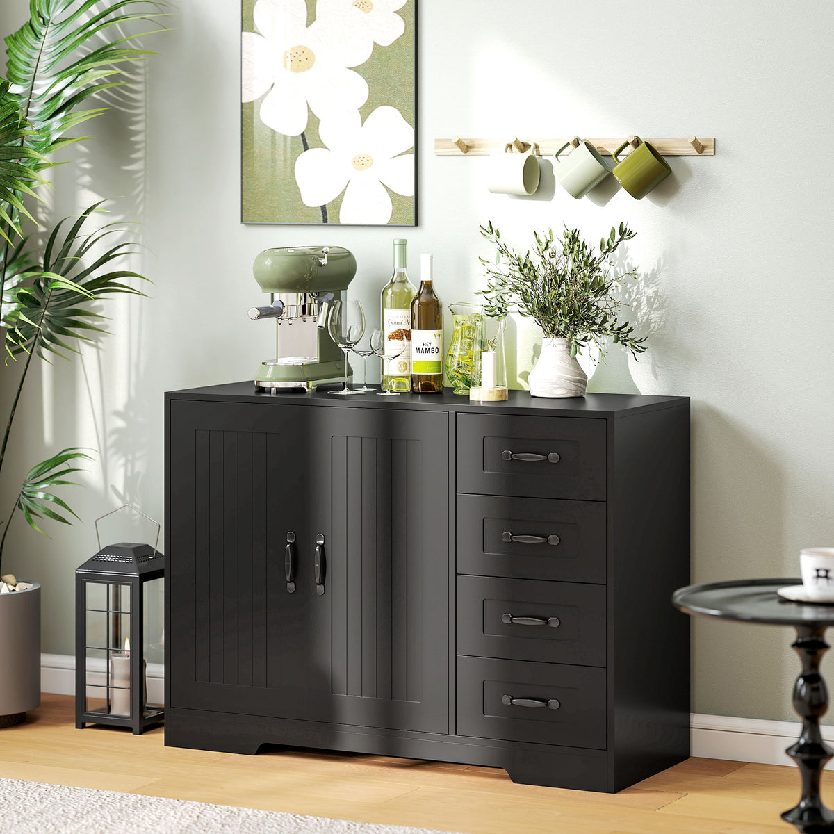 Sideboard 105 cm mit 4 Schubladen und Schrank