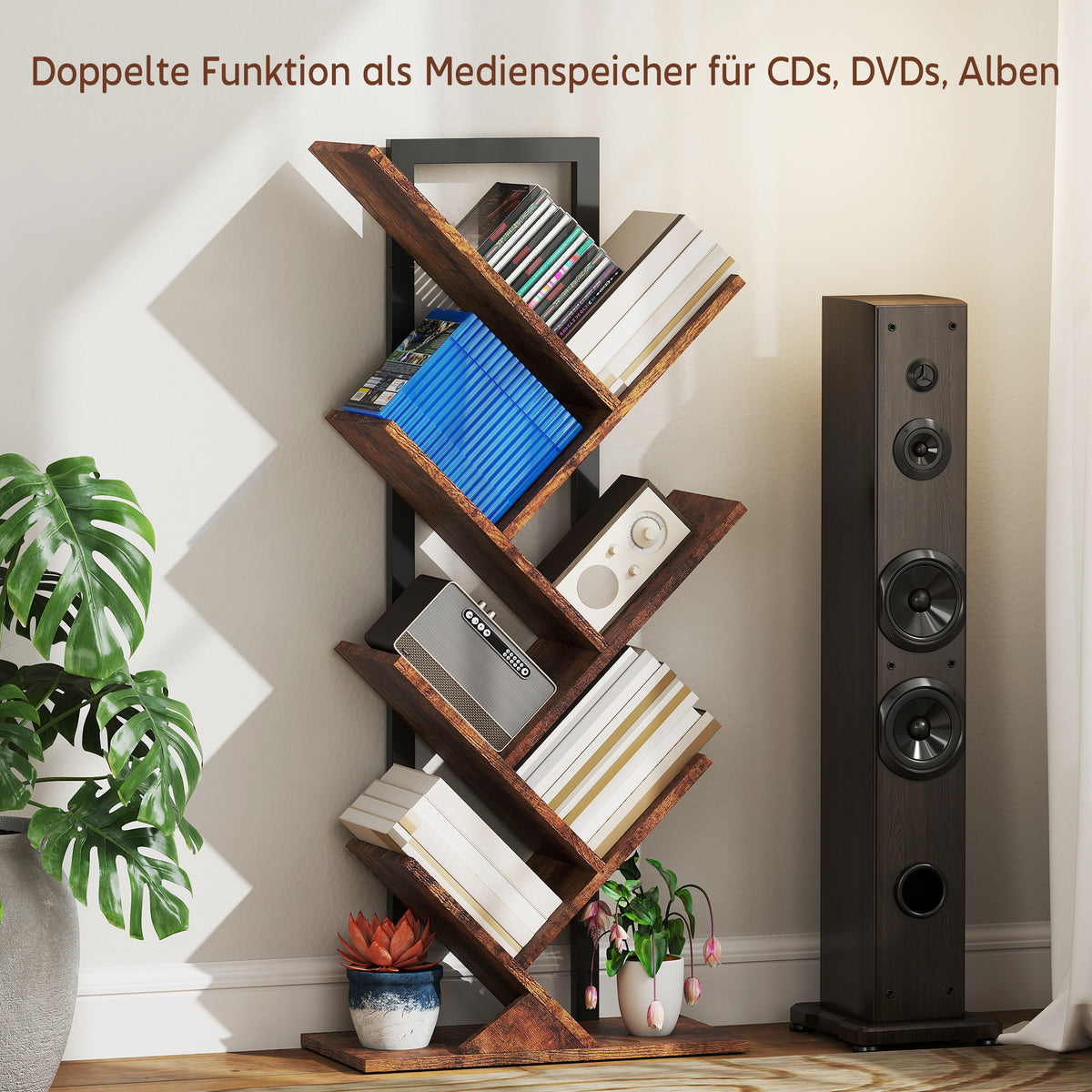 Baum-Bücherregal mit 7 oder 9 Ebenen