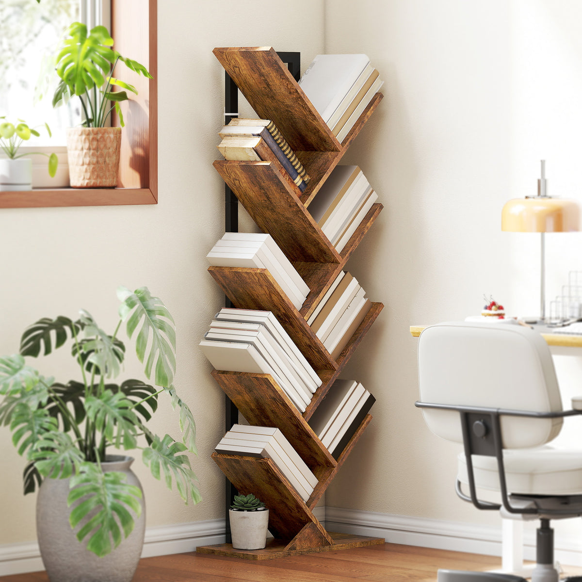 Baum-Bücherregal mit 7 oder 9 Ebenen