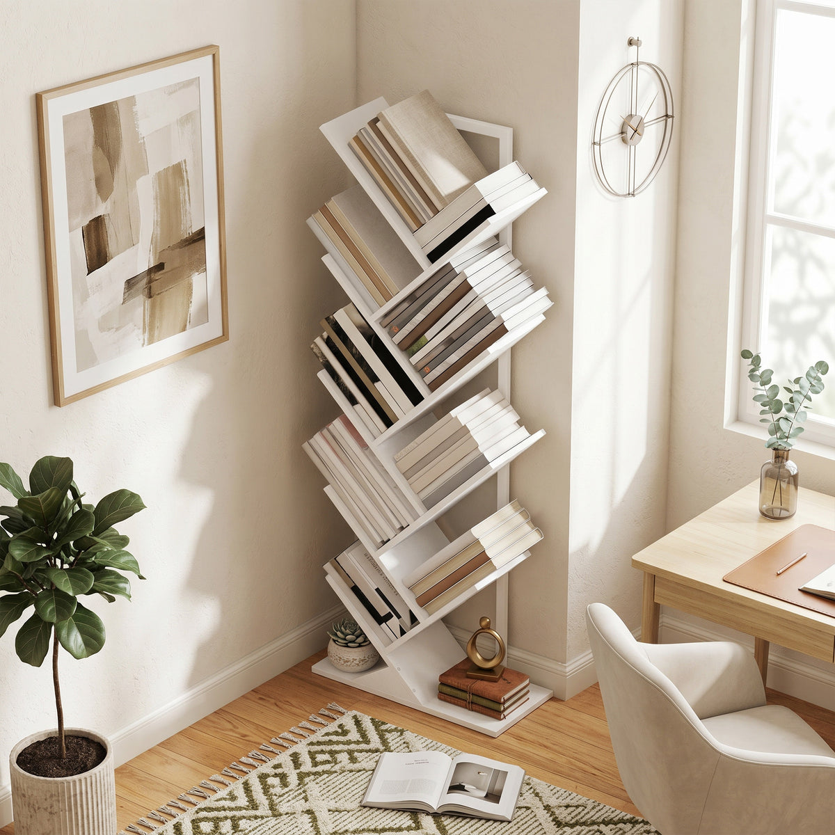 Baum-Bücherregal mit 7 oder 9 Ebenen
