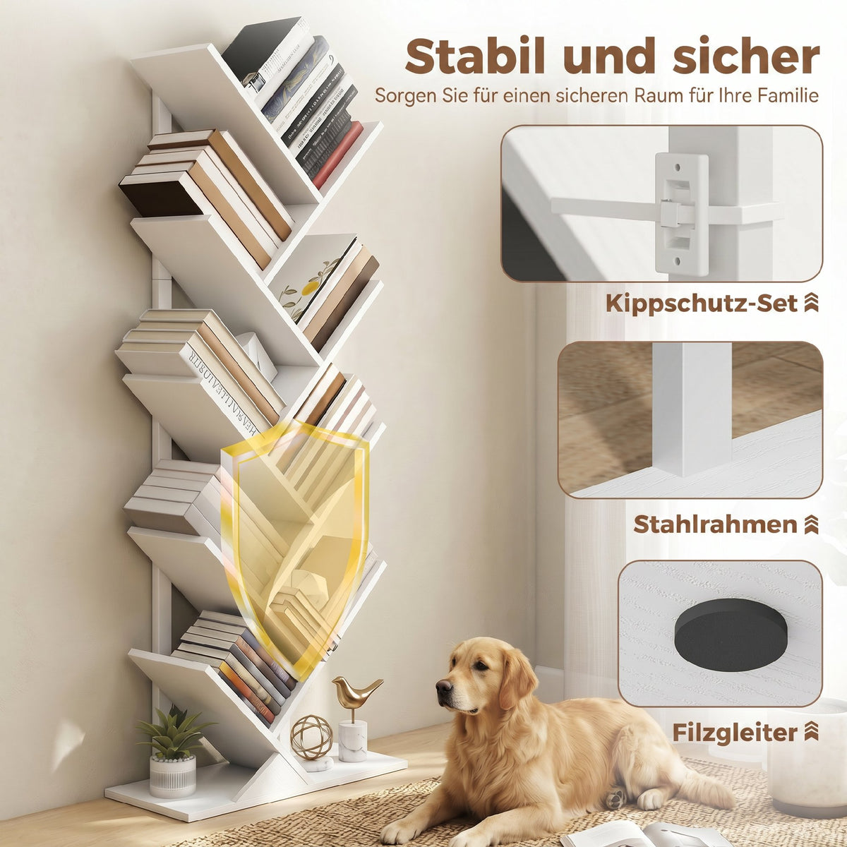 Baum-Bücherregal mit 7 oder 9 Ebenen