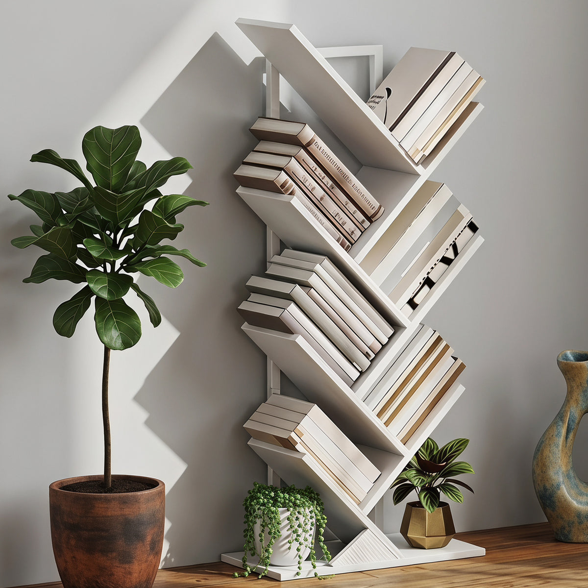 Baum-Bücherregal mit 7 oder 9 Ebenen