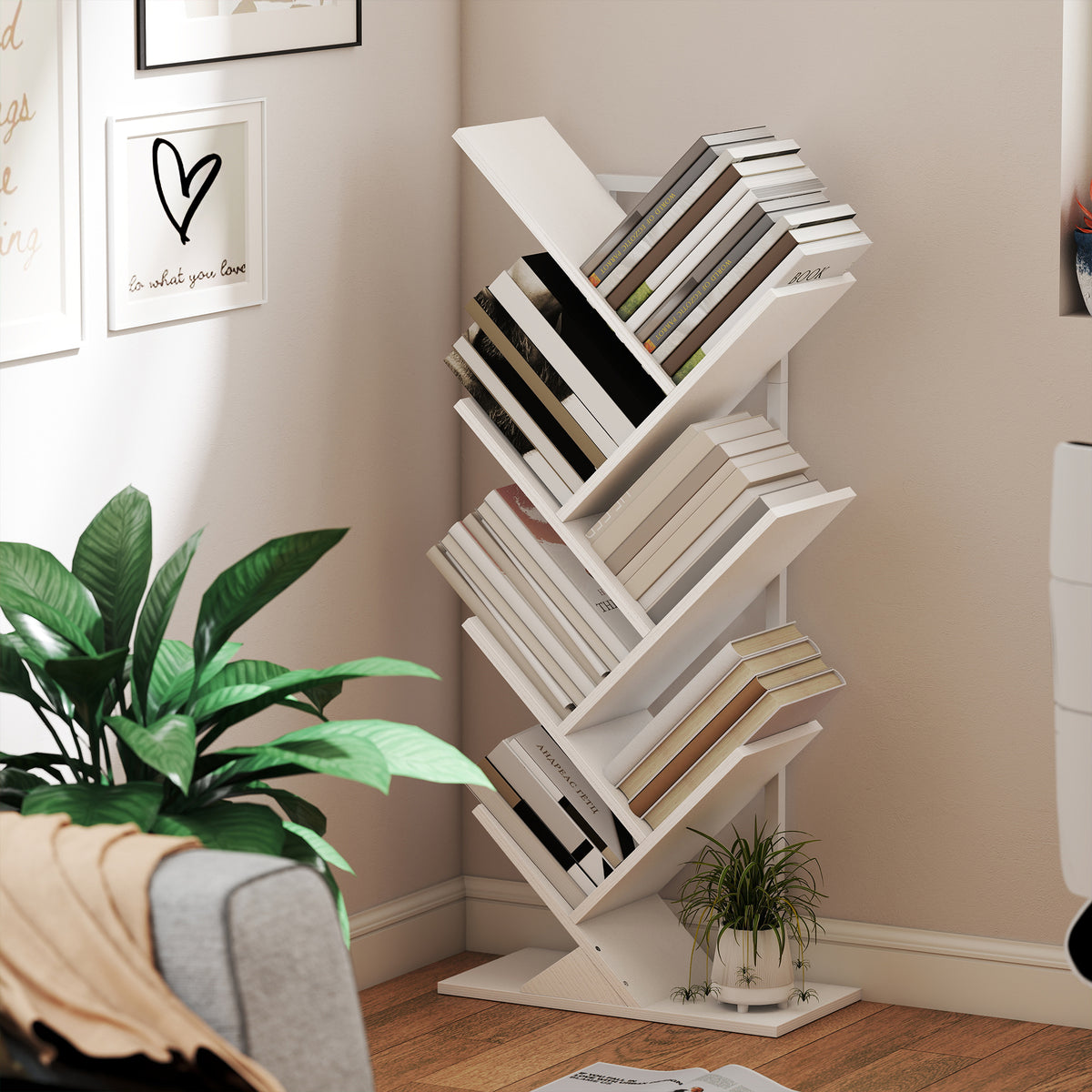Baum-Bücherregal mit 7 oder 9 Ebenen